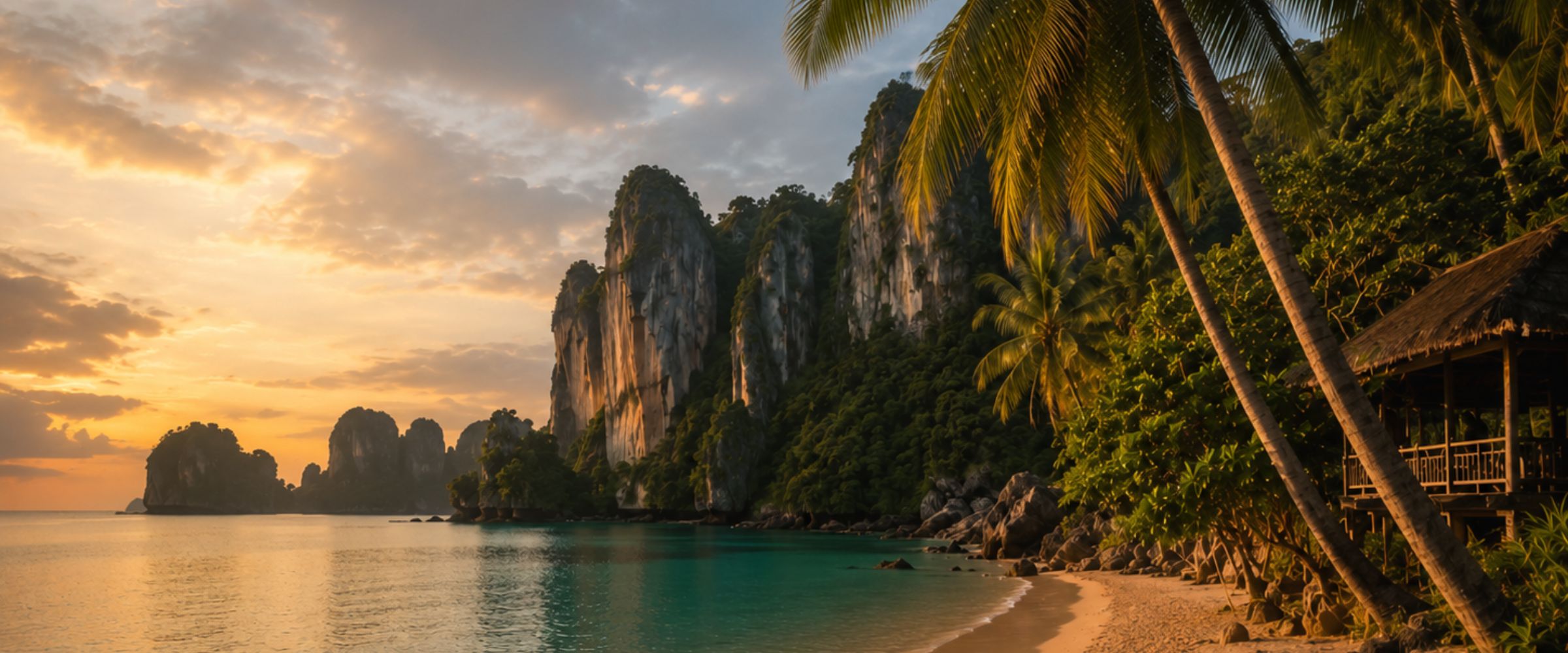 Uitzicht over zee bij zonsondergang op Phuket